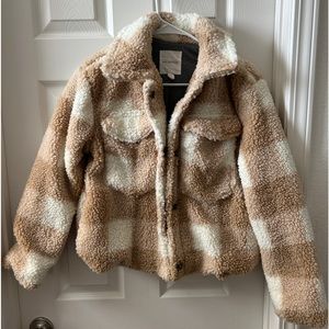 Faux Fur Teddy Bear Plaid Jacket 🤍 Avec Les Filles